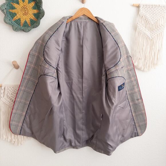 E.J. Samuel Plaid Single Breasted Blazer Size 42R NWT - Picture 4 of 13